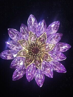 Sparkling Purple Rhinestone Brooch